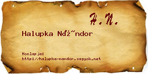 Halupka Nándor névjegykártya