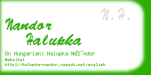 nandor halupka business card